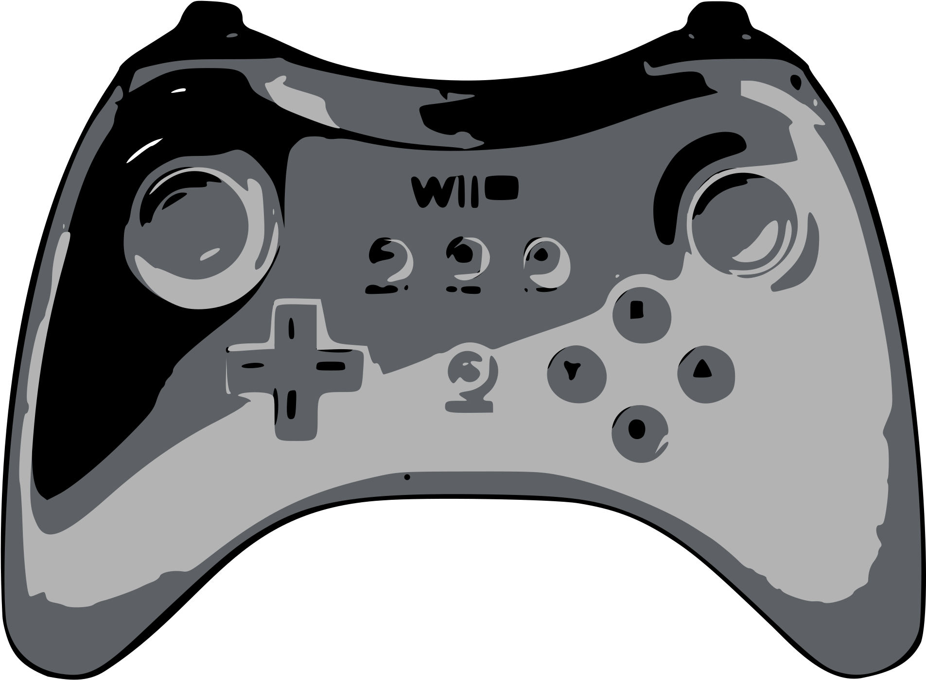 Wii U Pro Controller Silhouette PNG