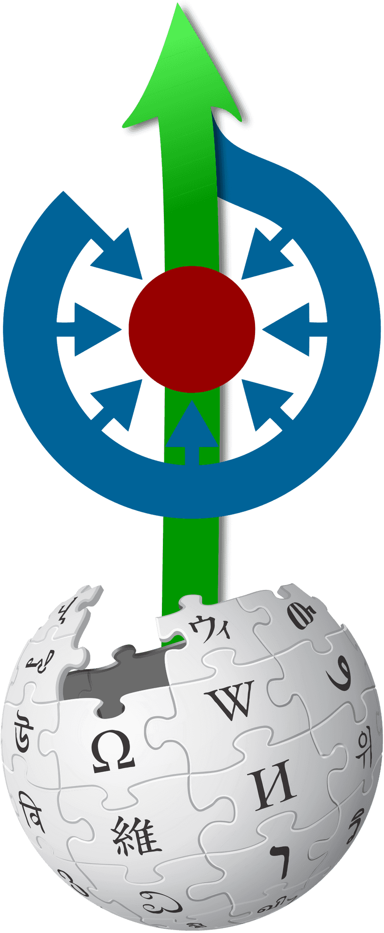 Wikipedia Globe Arrow Concept PNG