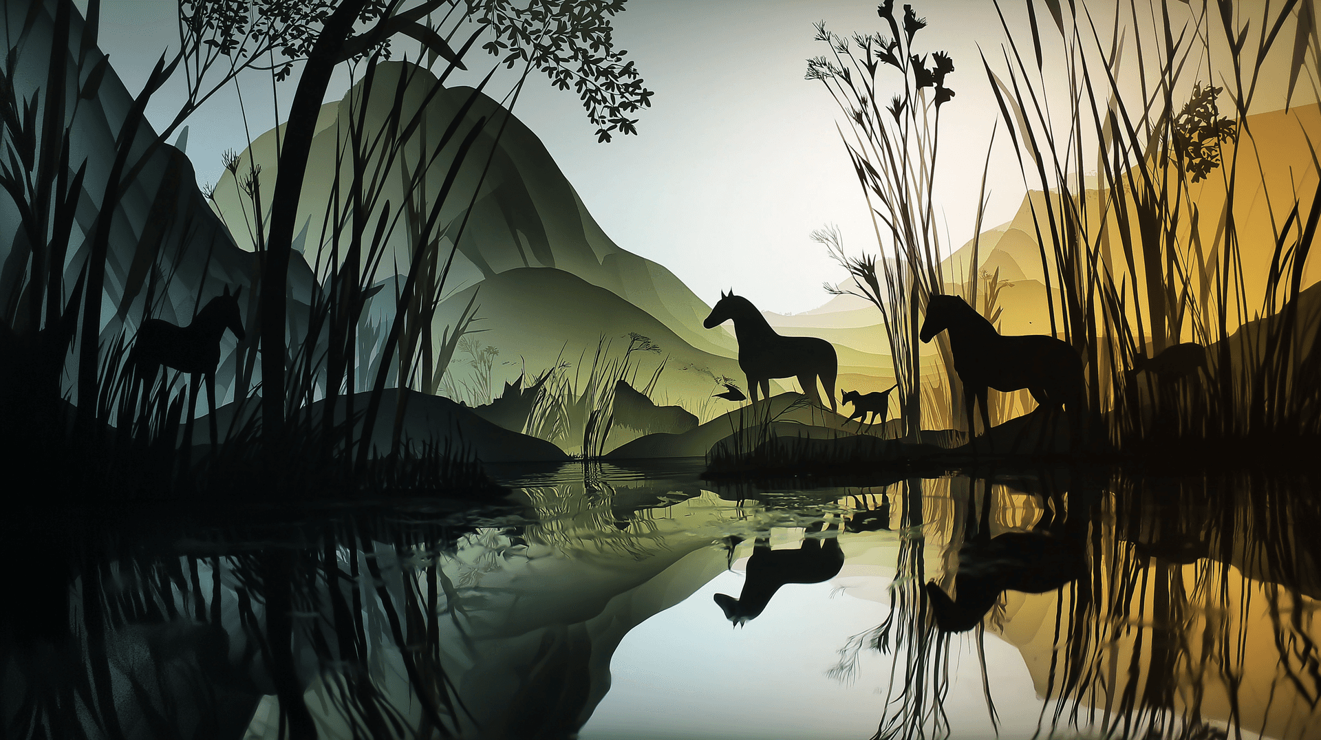 Wild Animal Gathering Wallpaper