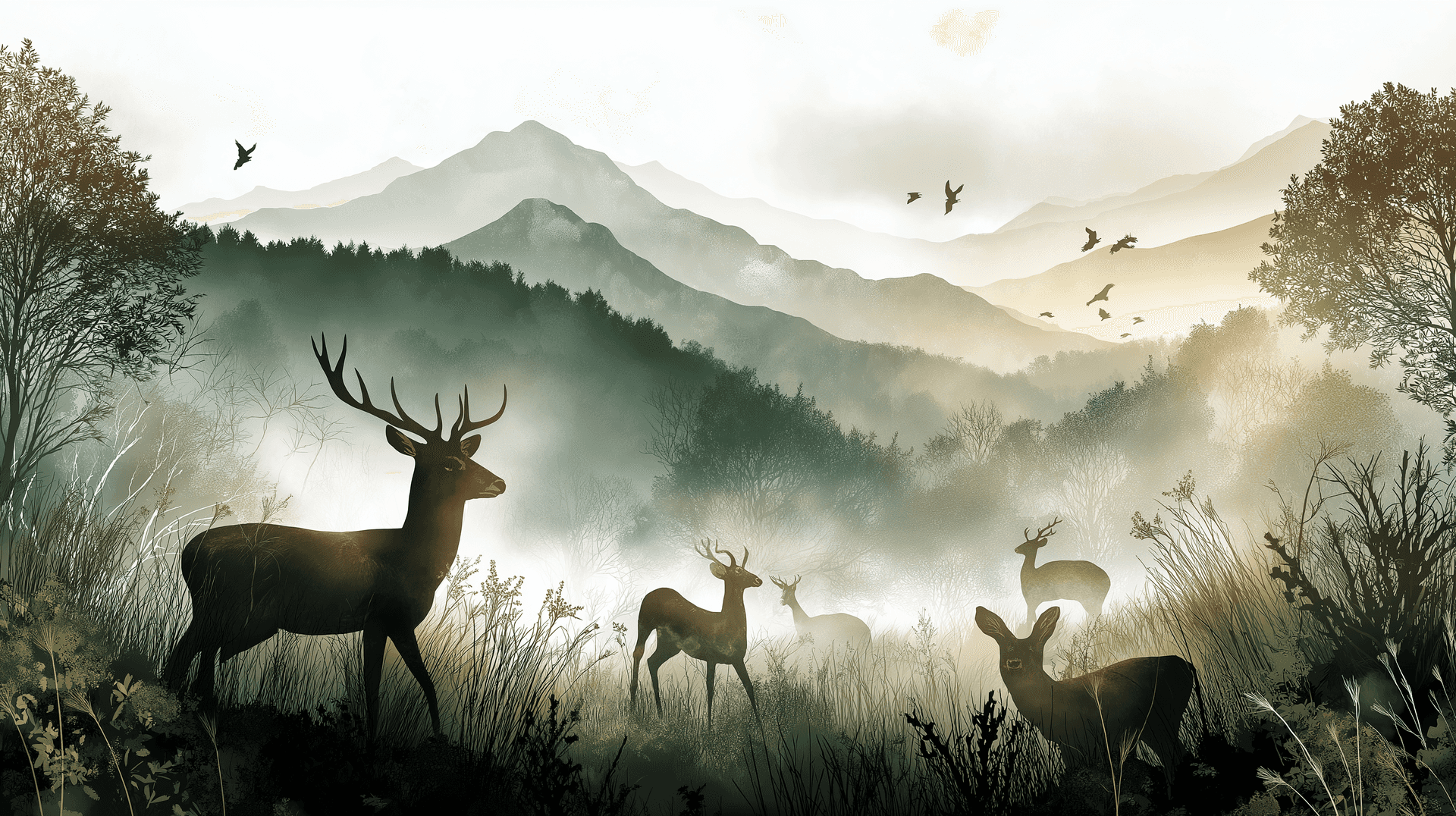 Wild Animal Gathering Wallpaper