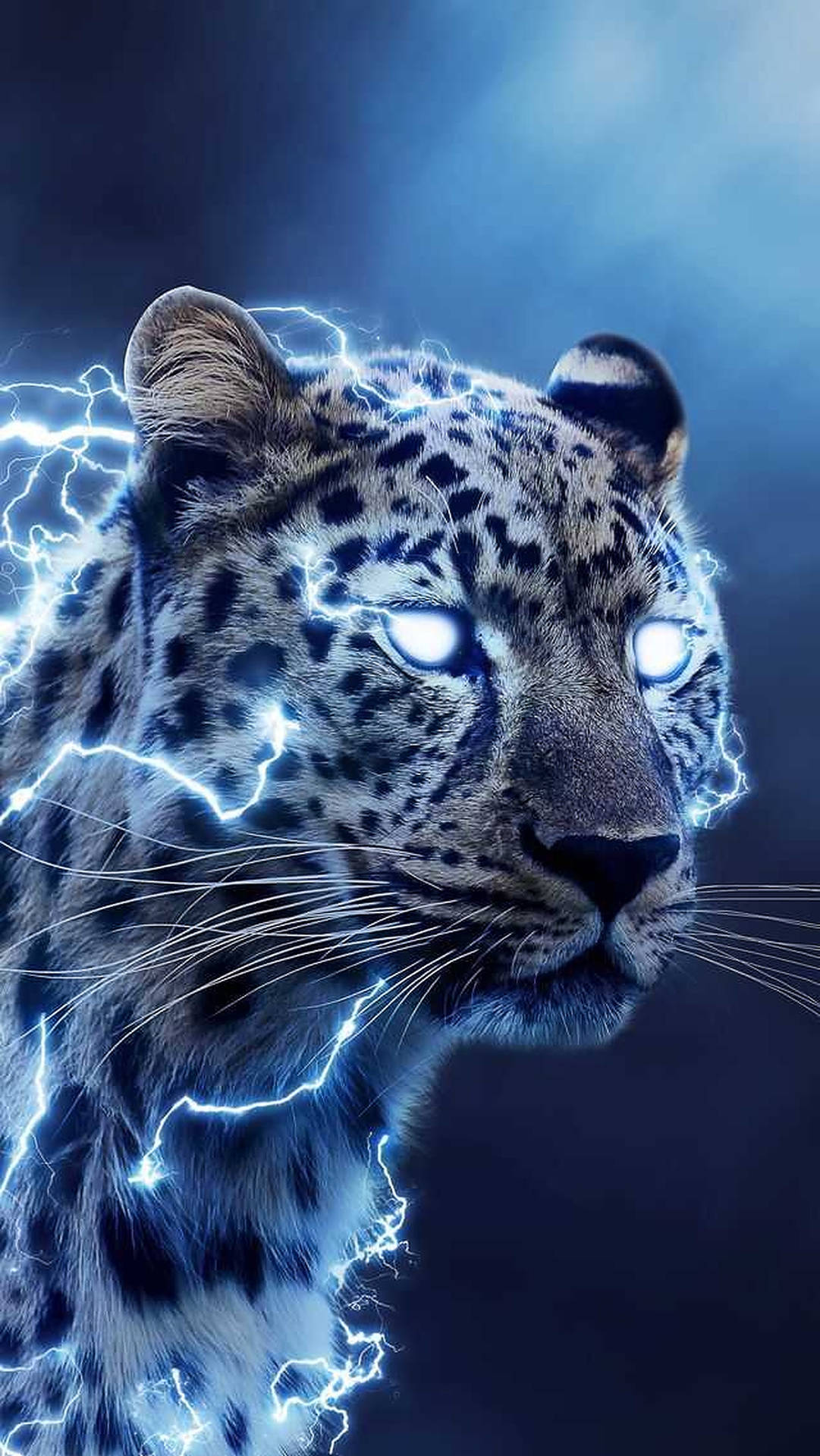 Download Wild Animal Lightning Leopard Wallpaper 