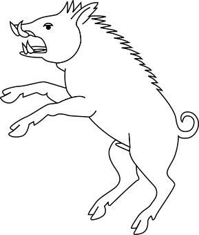 Wild Boar Silhouette PNG