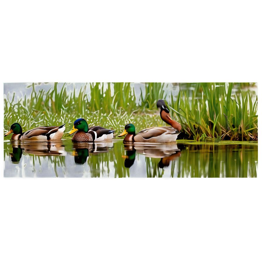 Download Wild Ducks In Nature Png 50 | Wallpapers.com