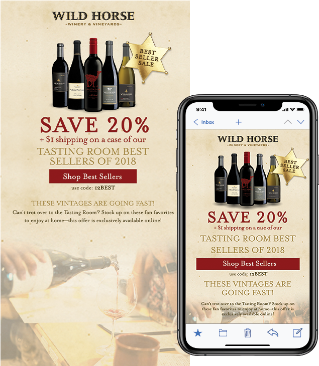Wild Horse Winery Email Marketing Campaign PNG