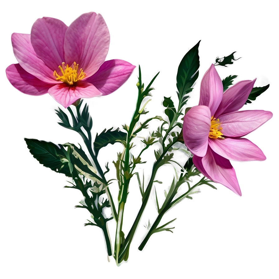 Wild Pink Flowers Png Gcr PNG