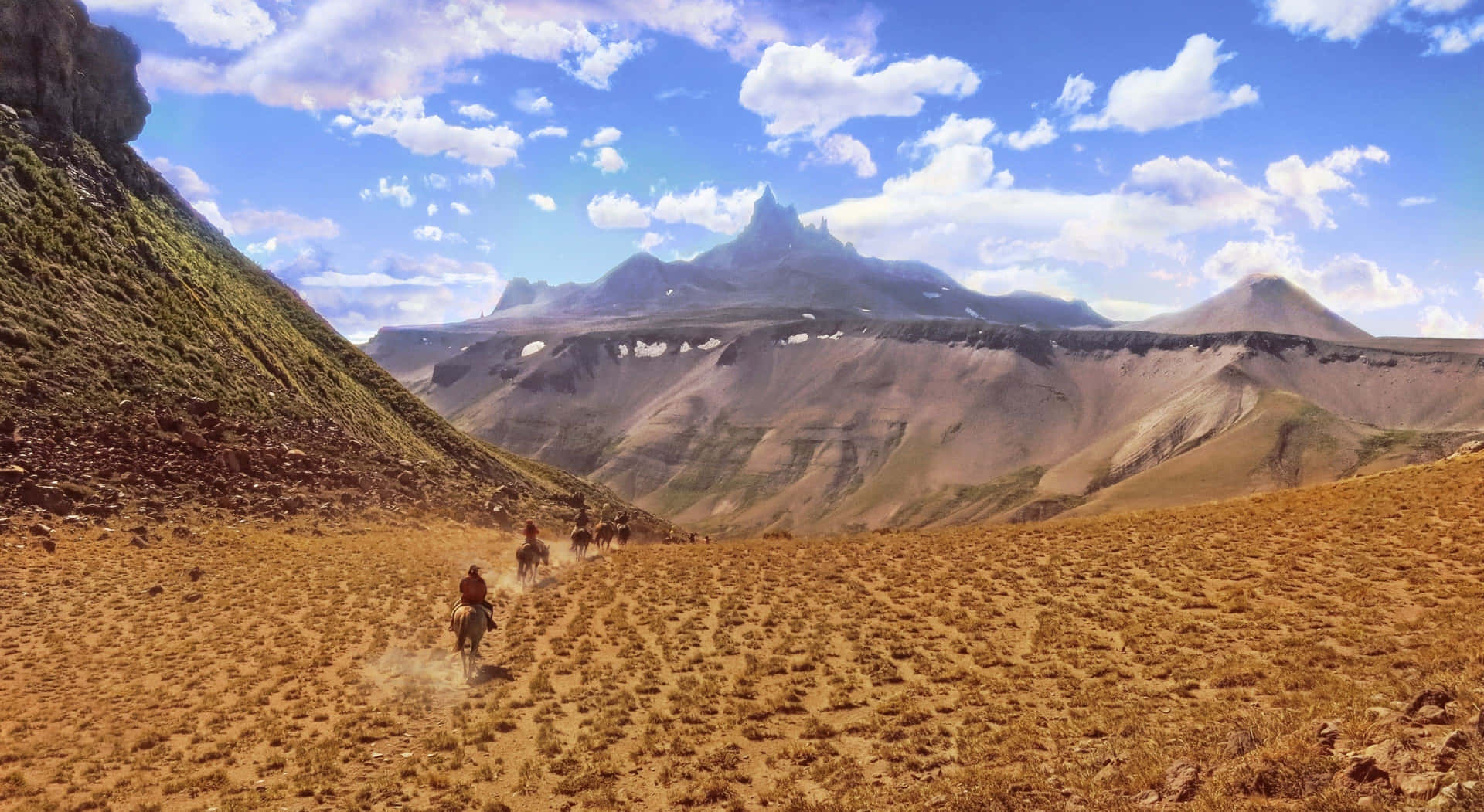 Frescandonel Deserto - Un Cowboy Del Vecchio West Cavalca Nella Lontana Immensità Del Tramonto Selvaggio Dell'ovest