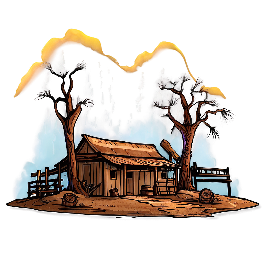 Wild West Scene Drawing Png 05212024 PNG
