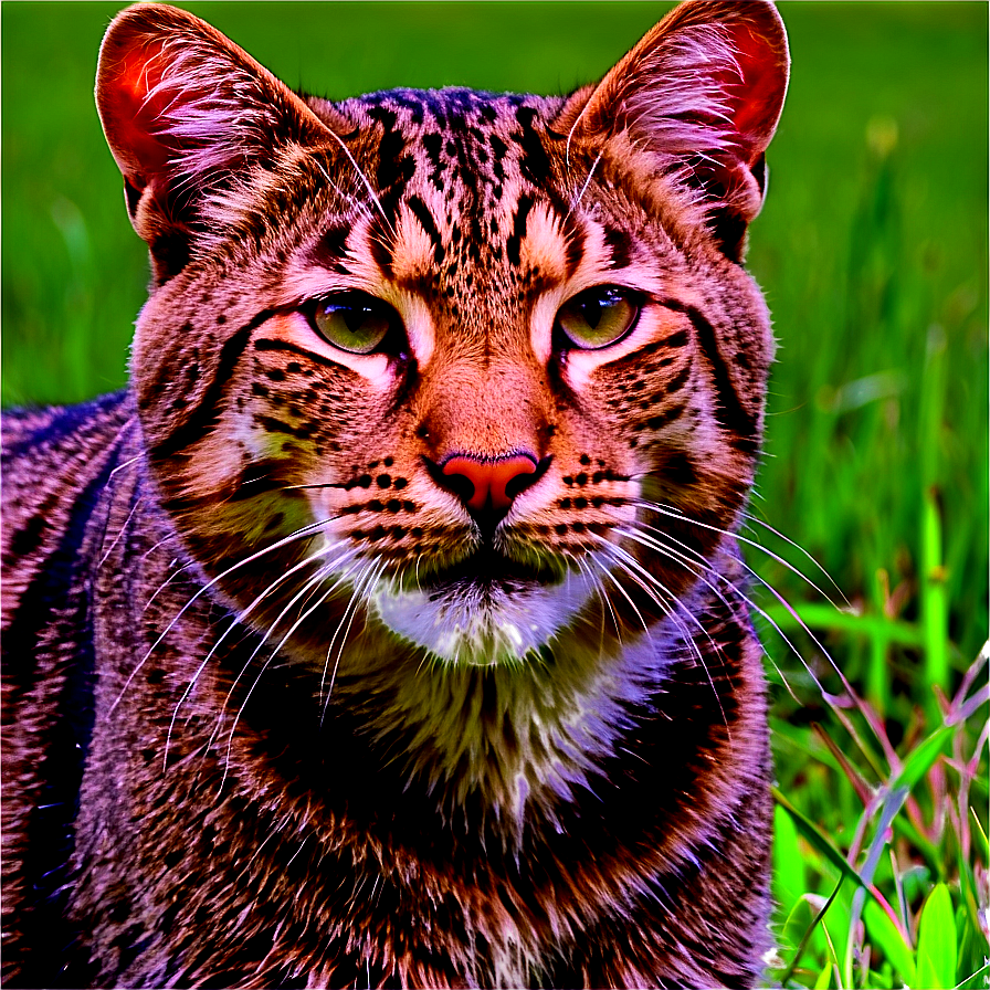 Wildcat In Grassland Png Irm50 PNG