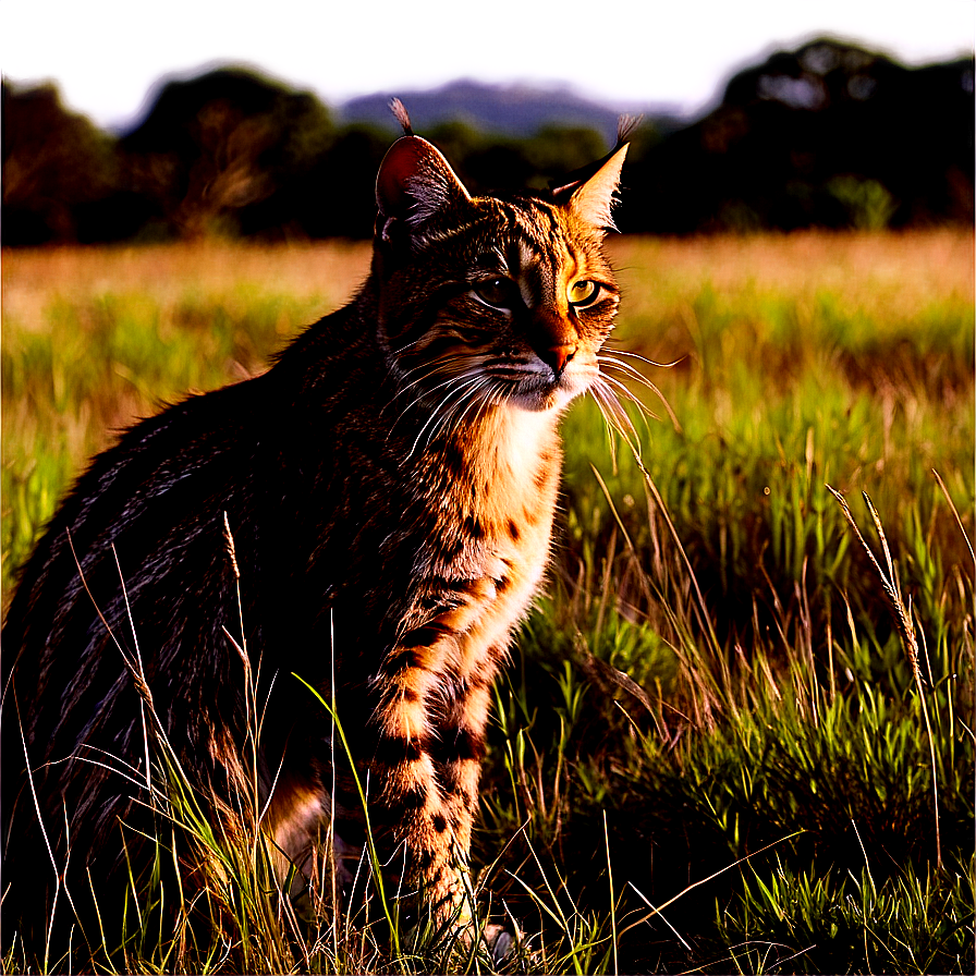 Wildcat In Grassland Png Pjn6 PNG