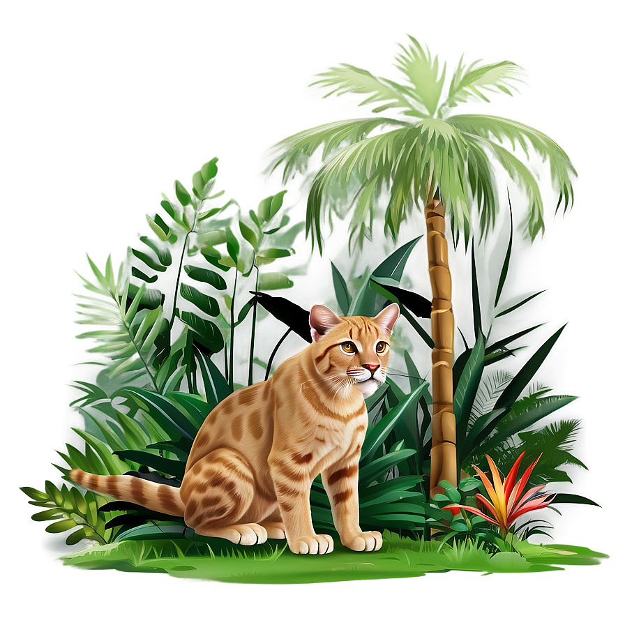 Wildcat In Jungle Scene Png Ird PNG