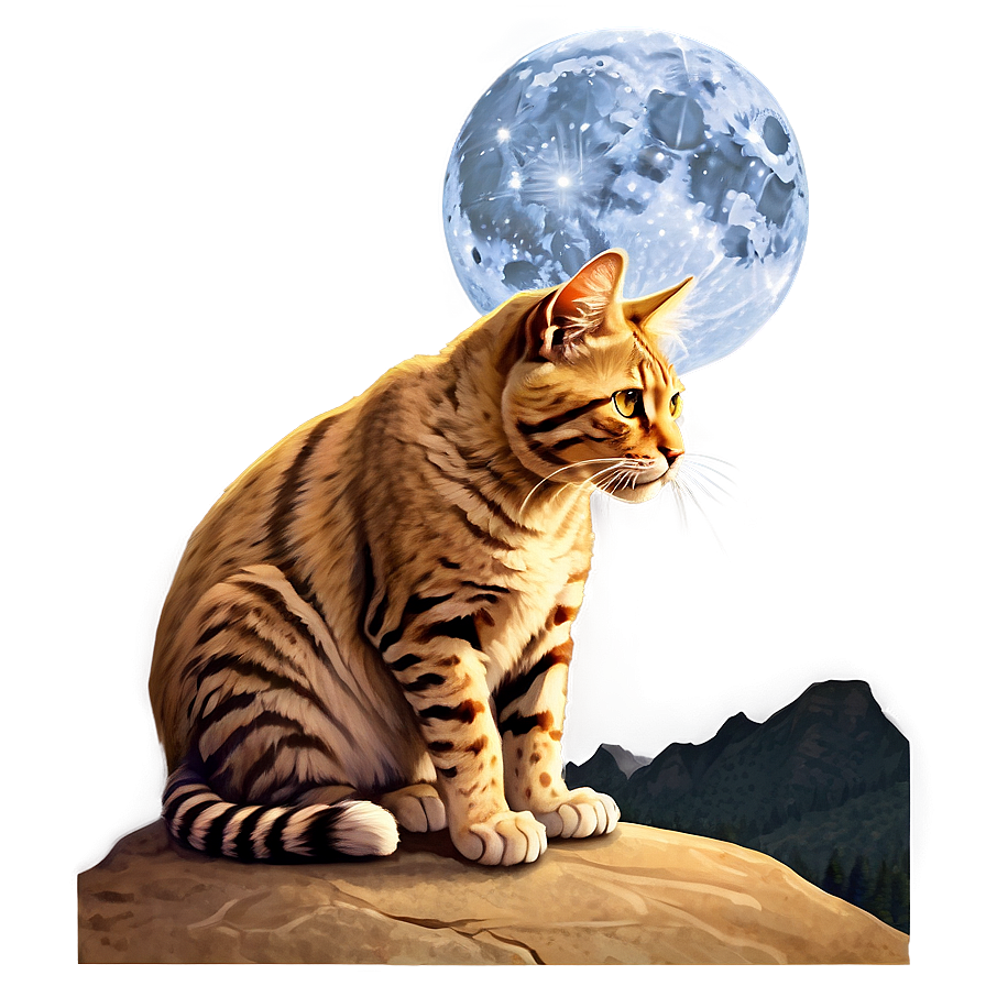 Wildcat In Moonlight Png Oie PNG