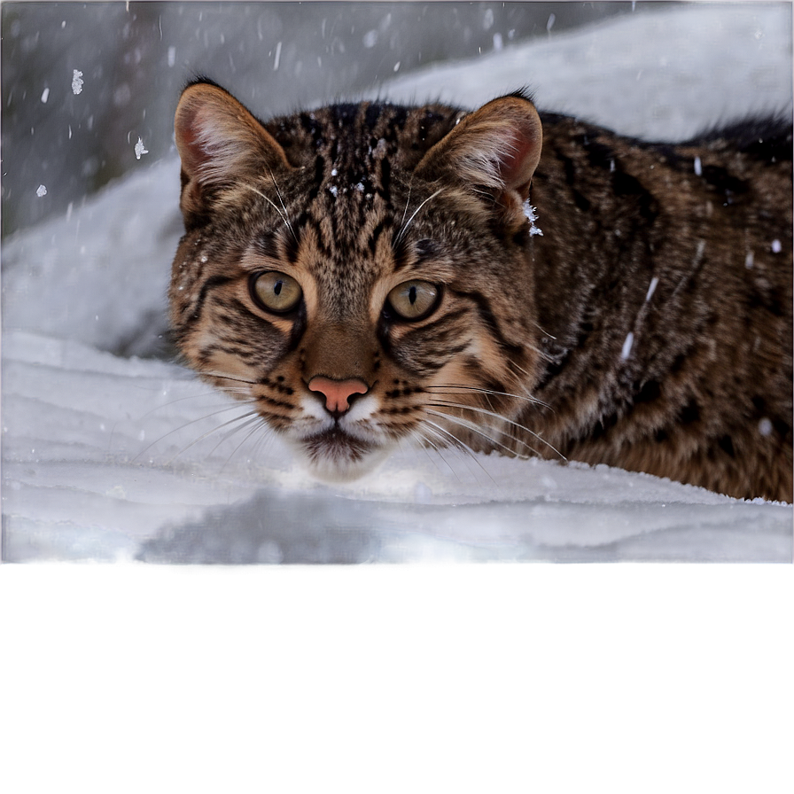 Wildcat In Snow Png 06132024 PNG