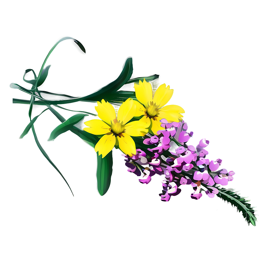 Wildflower Bouquet Closeup Png 06202024 PNG