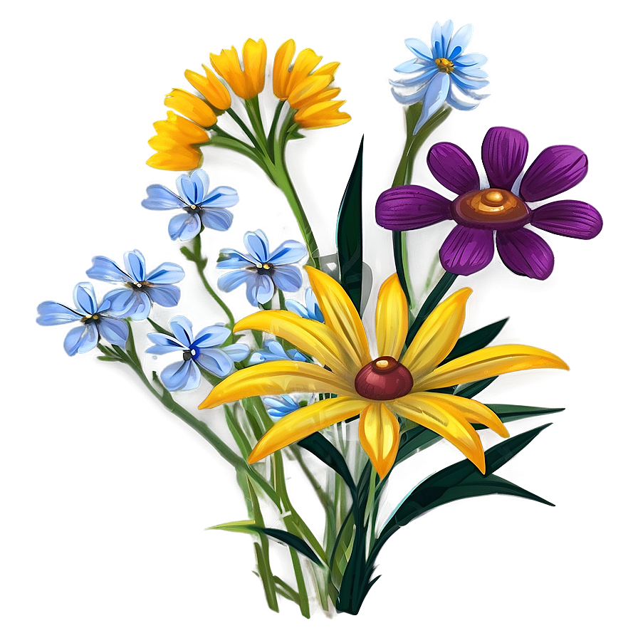 Wildflower Bouquet Closeup Png Lvr94 PNG