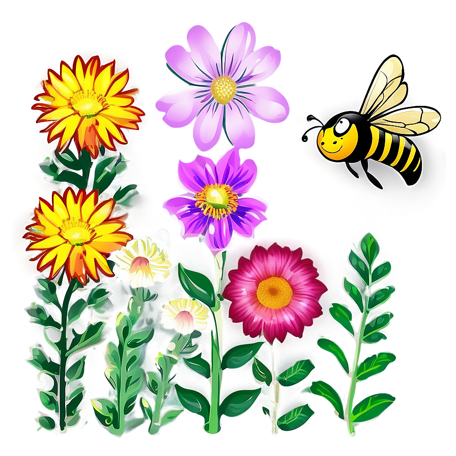 Wildflowers And Bees Png Neu17 PNG