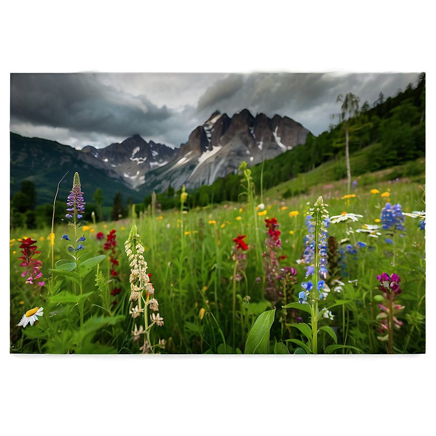 Wildflowers And Mountains Png 06202024 PNG