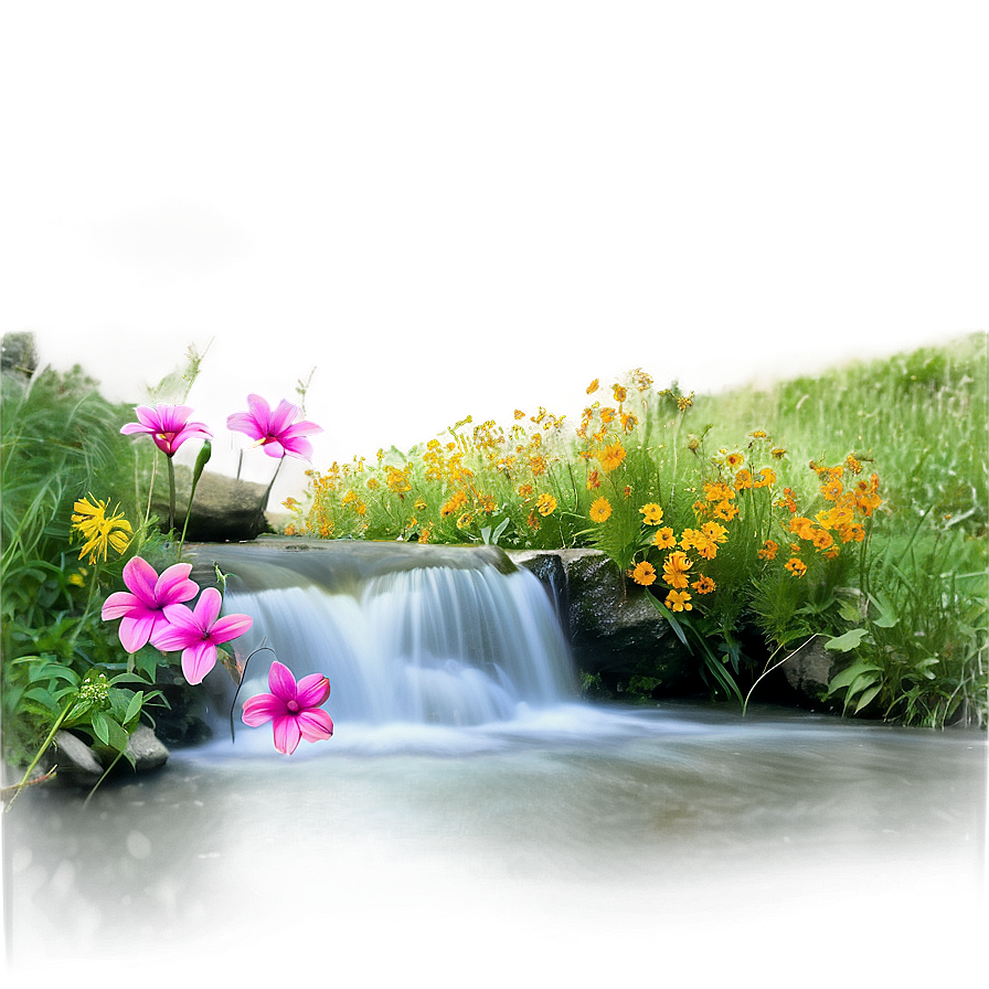 Wildflowers By Waterfall Png 38 PNG