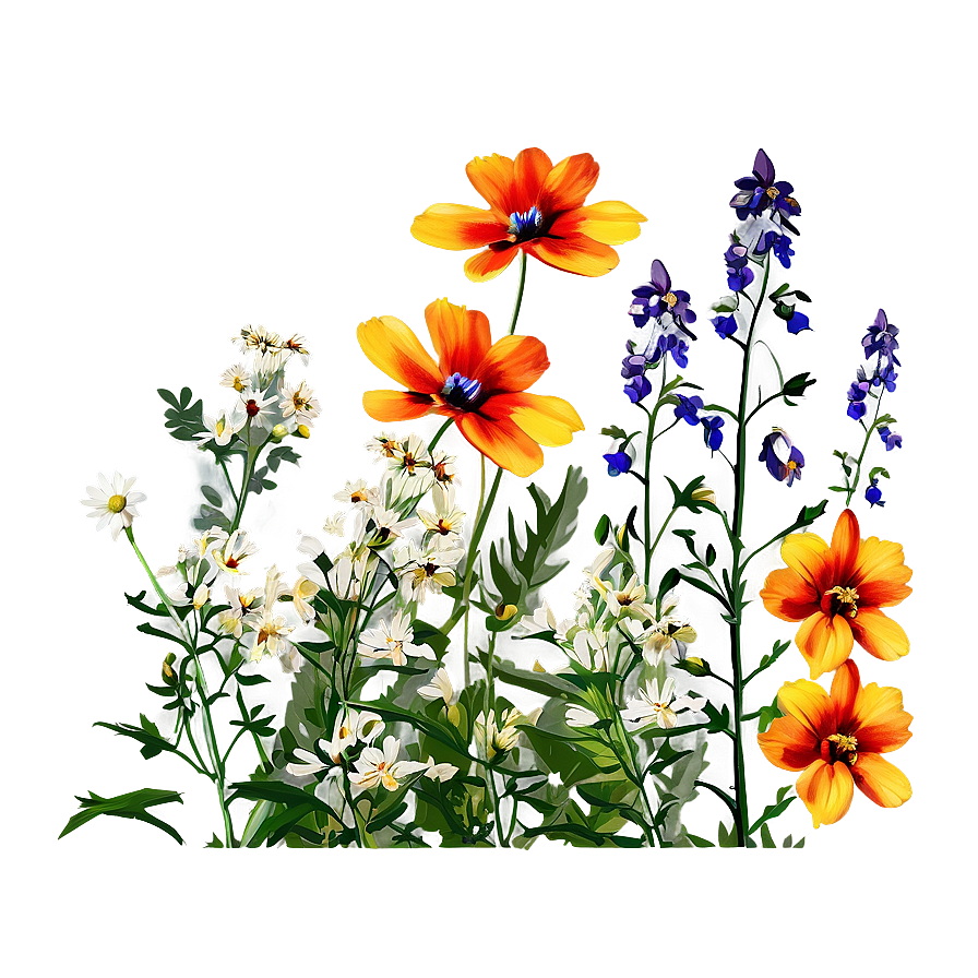 Wildflowers In Full Color Png 06202024 PNG