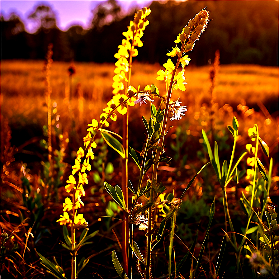 Wildflowers In Golden Hour Png Ybt25 PNG