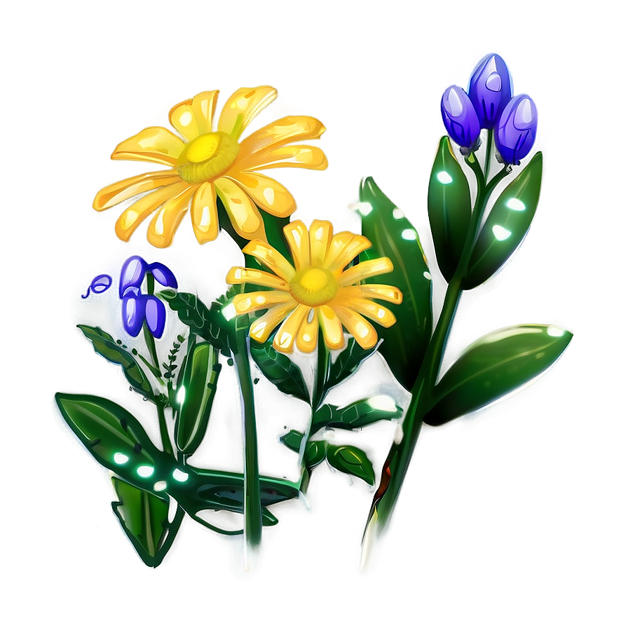 Wildflowers In The Rain Png Qrq83 PNG