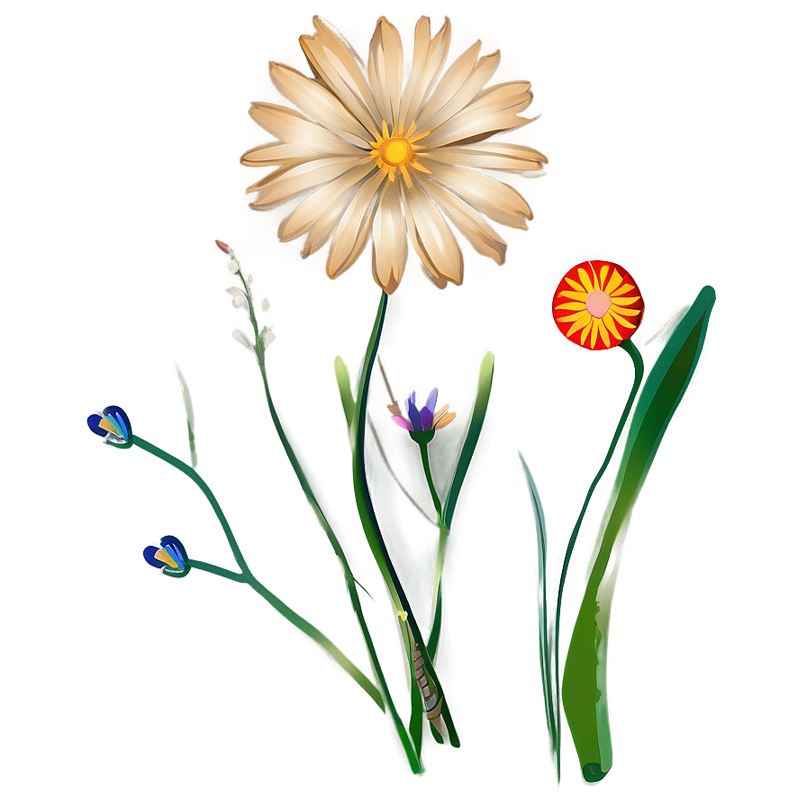 Wildflowers In The Wind Png 06202024 PNG