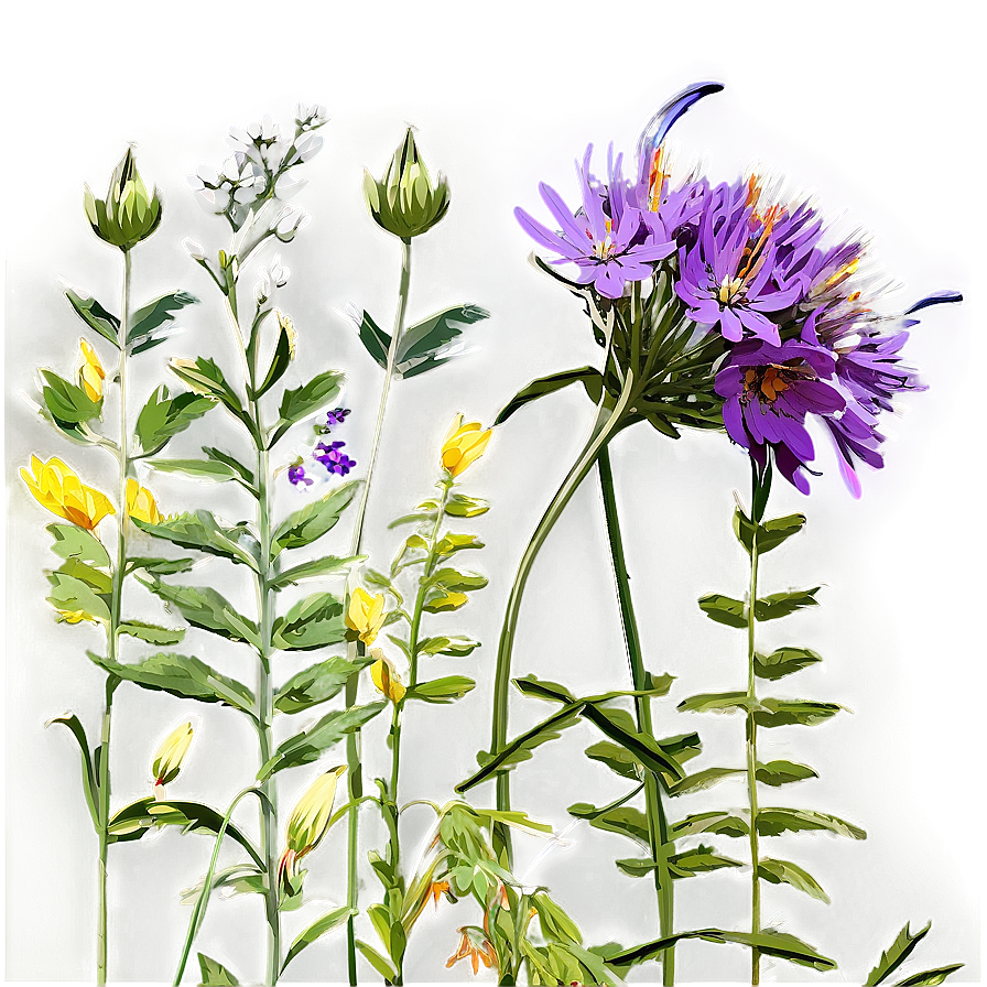 Wildflowers In The Wind Png 06202024 PNG