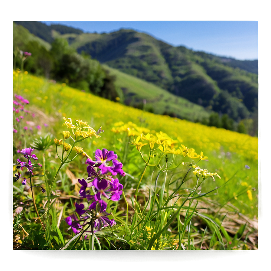 Wildflowers On Hillside Png 06202024 PNG