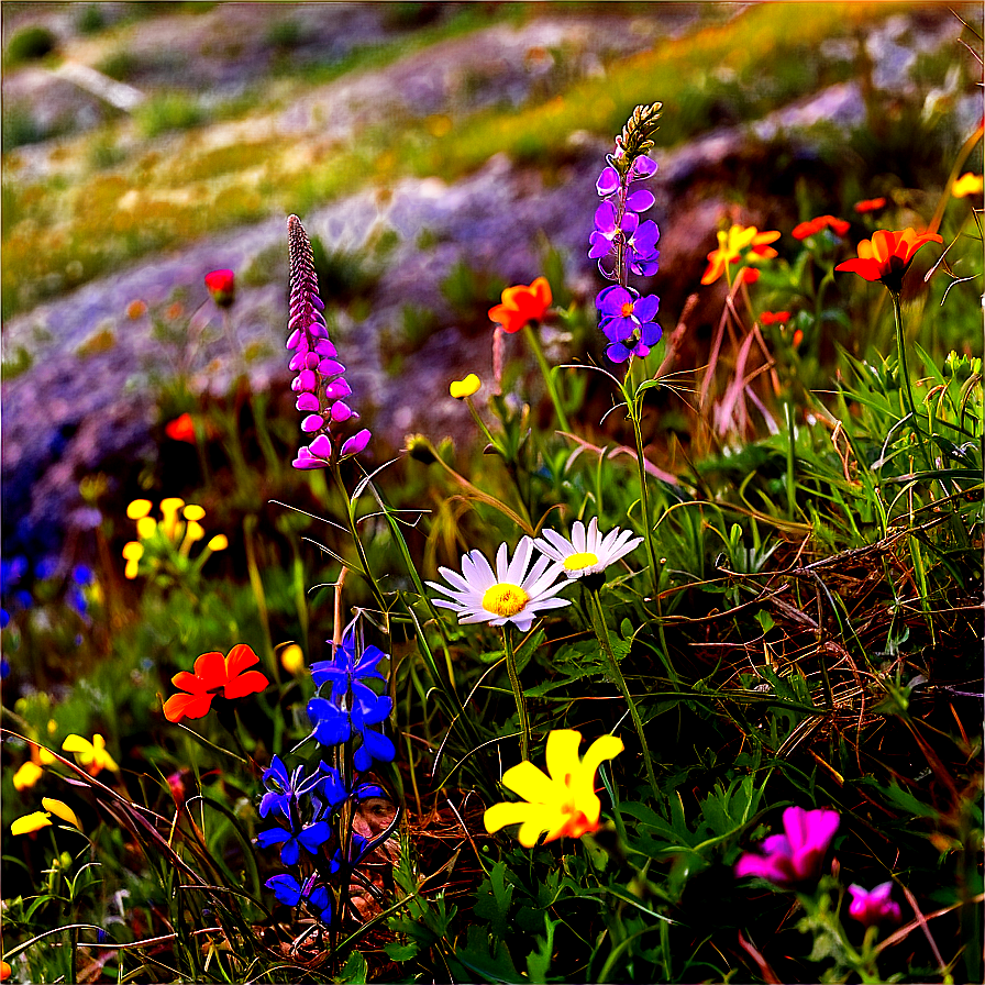 Wildflowers On Hillside Png 72 PNG