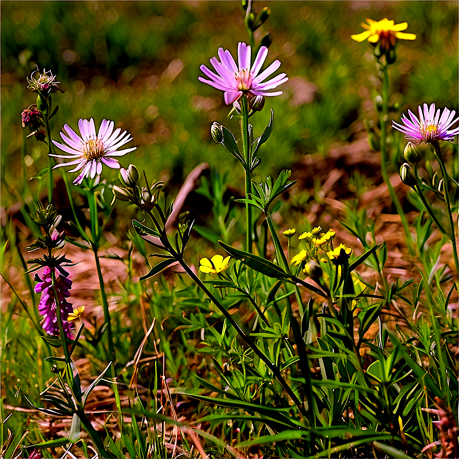 Wildflowers On Hillside Png Qme PNG