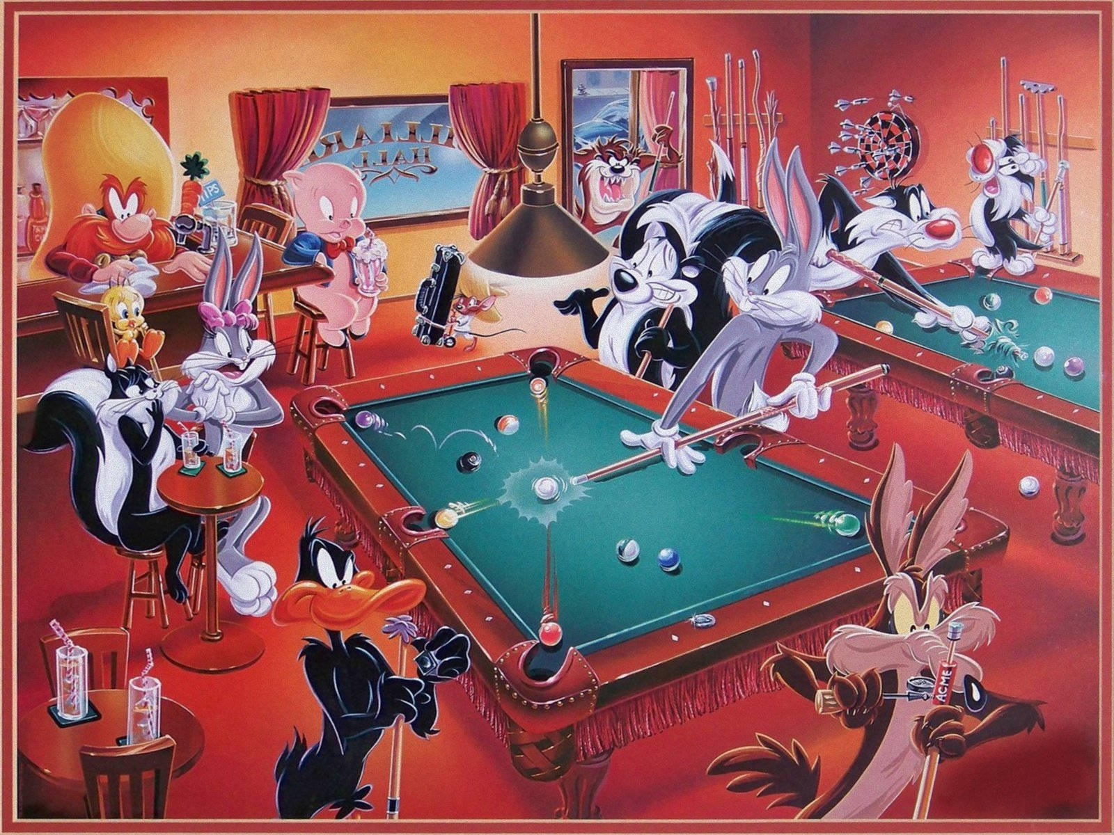 Wile E Coyote In Billiards House Wallpaper