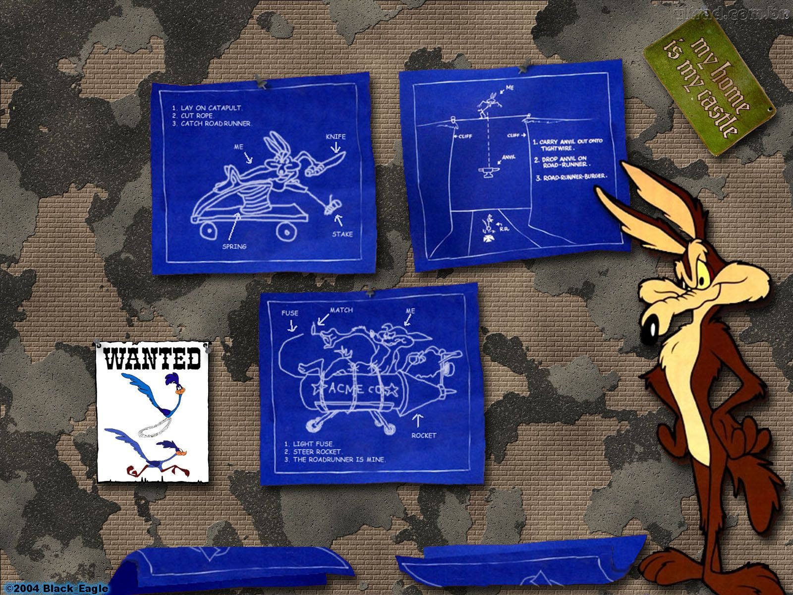 Wile E Coyote In Planning Room Wallpaper