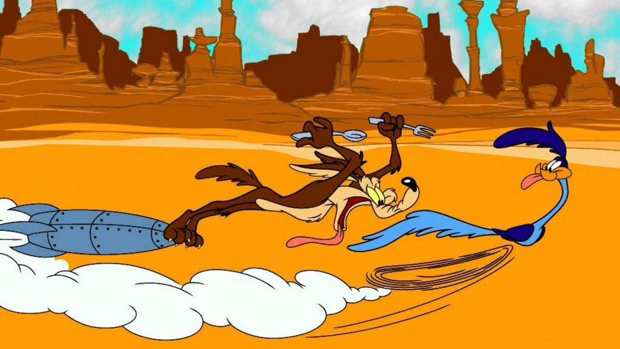 Wile E Coyote With Spoon And Fork Wallpaper