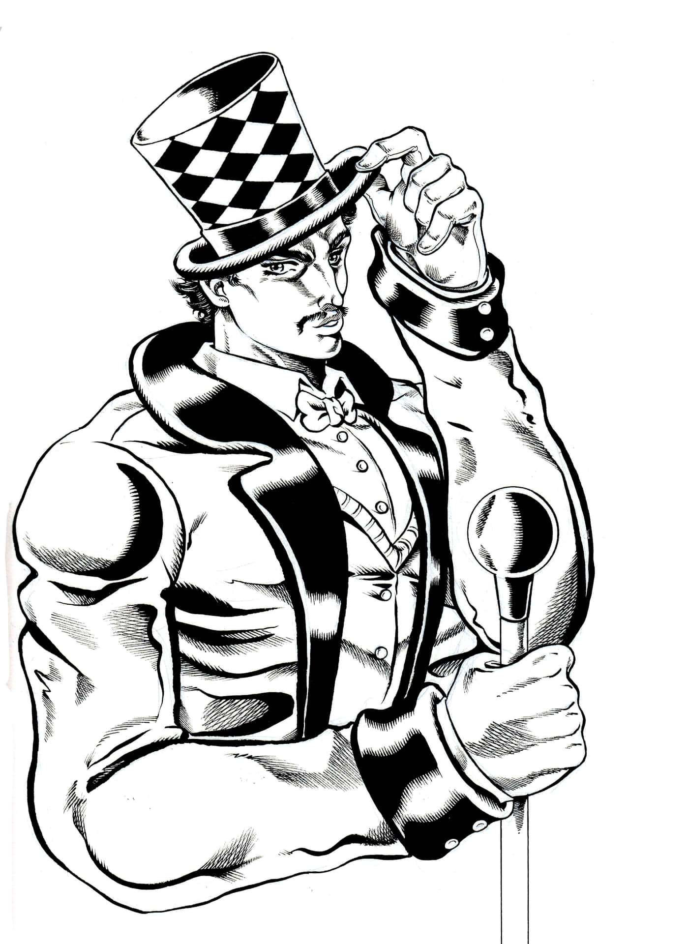 Will A Zeppeli Hoed En Monocle Achtergrond