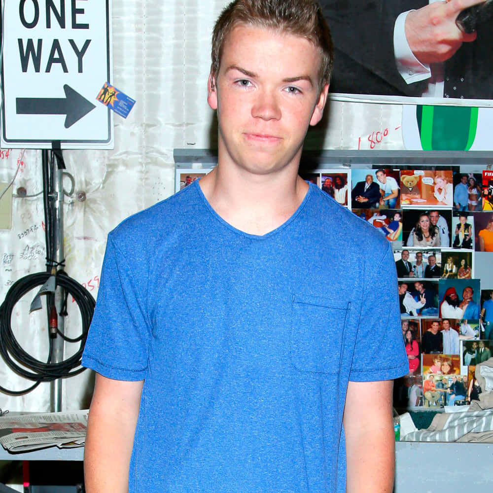 Will Poulter Blue Shirt Wallpaper