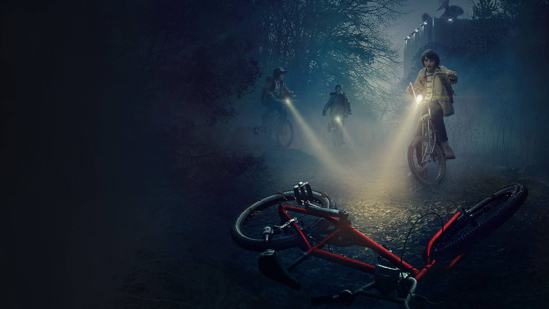 Will Byers' Bike Against The Unknown in Stranger Things Wallpaper