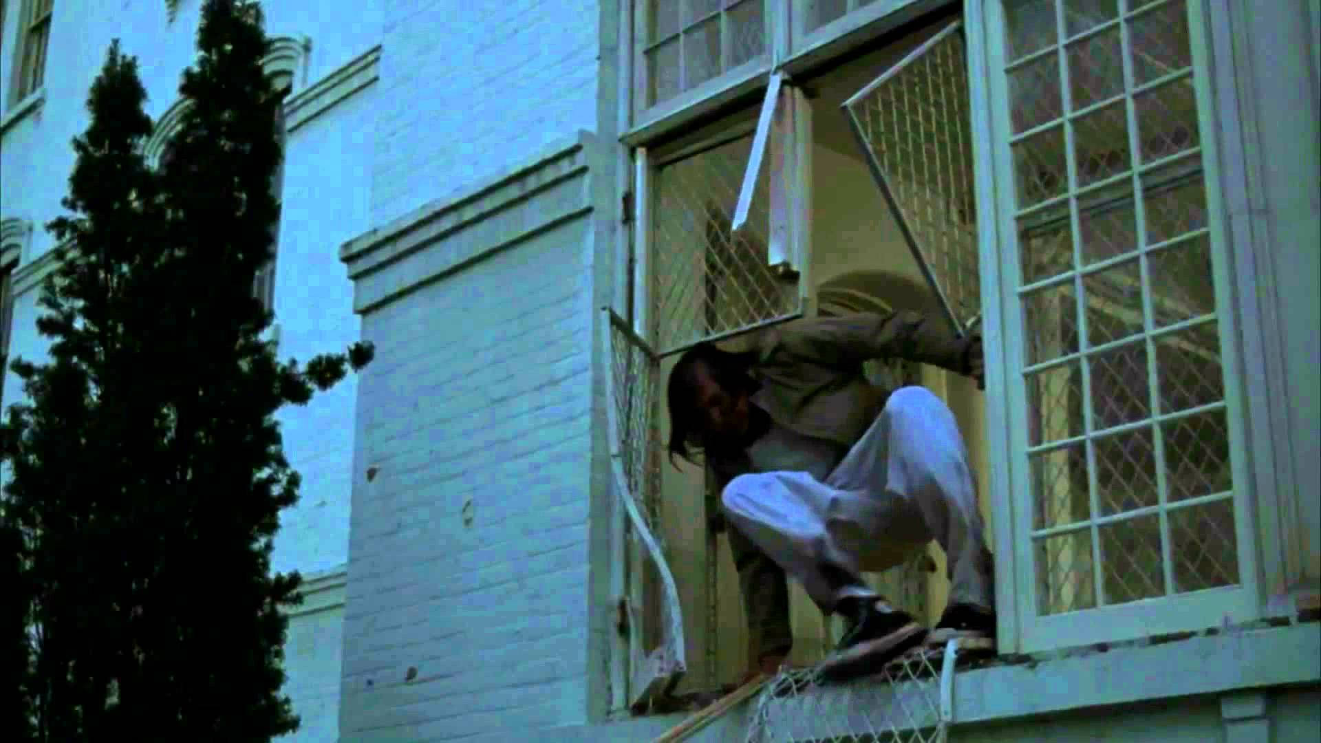 Will Sampson Movie Scene Jumping From A Window Wallpaper