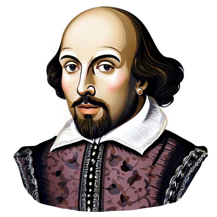 William Shakespeare Illustration Png Mto13 PNG