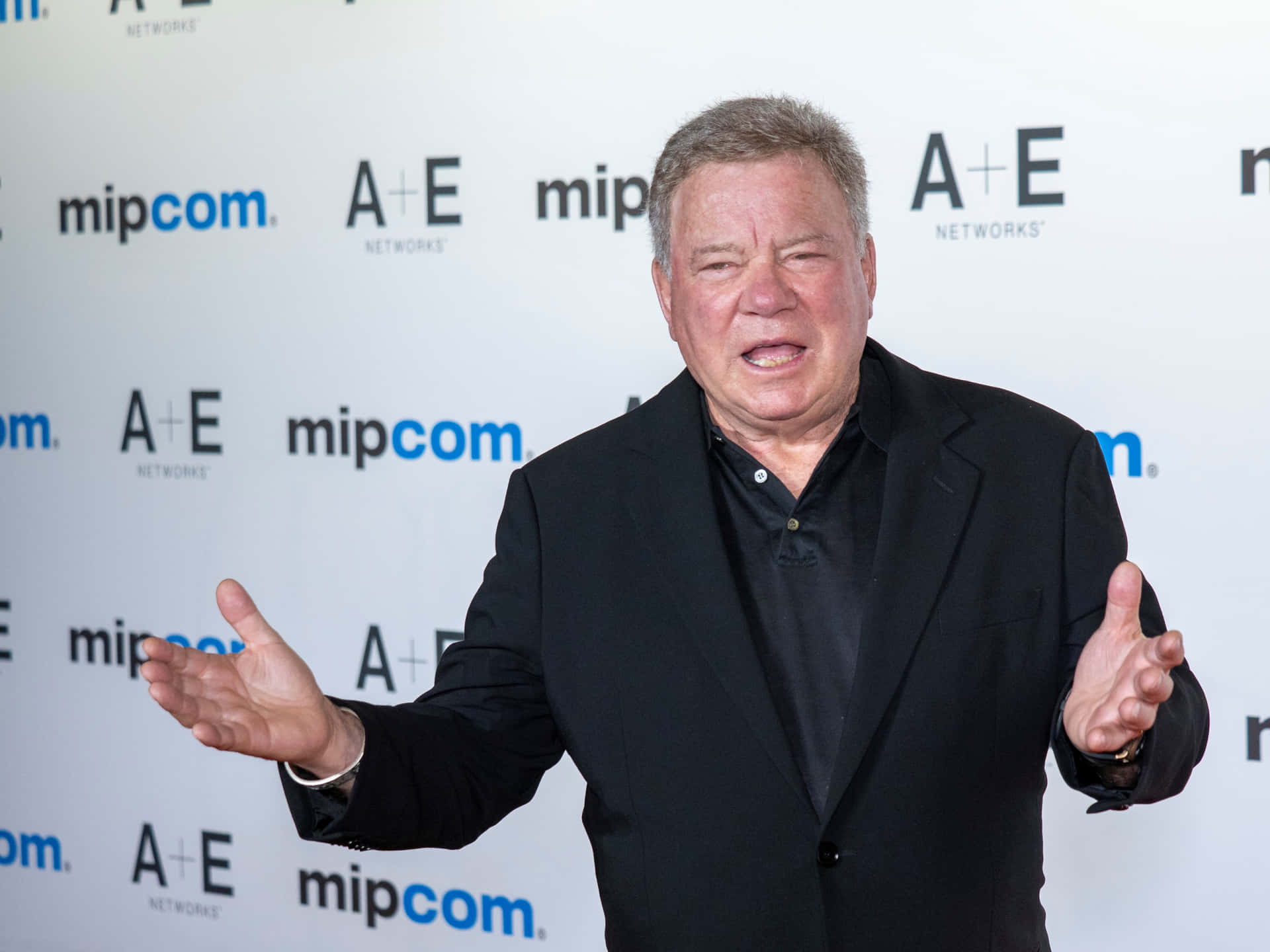 William Shatner in action - Legendary actor and pop culture icon Wallpaper
