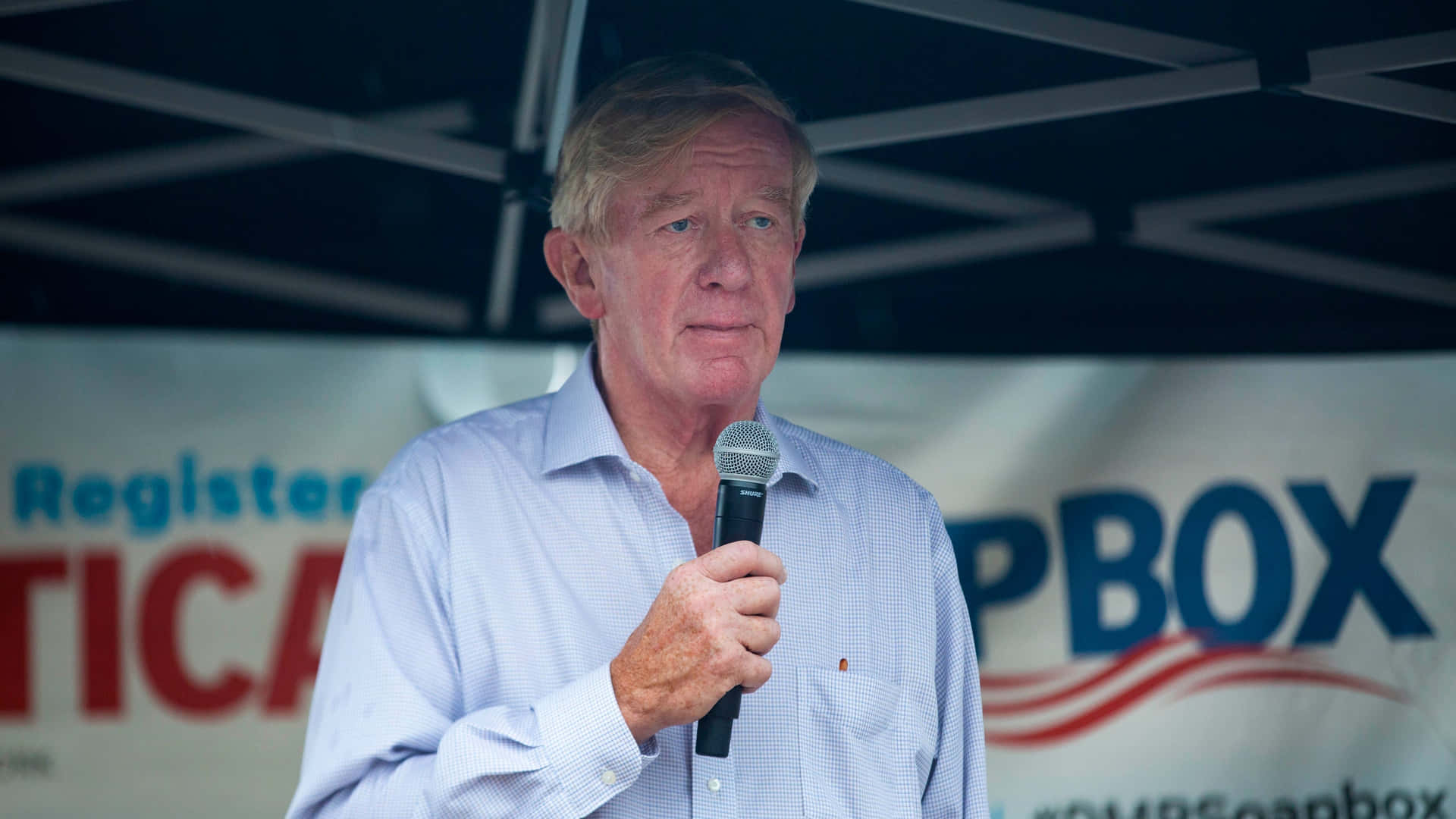 William Weld With Microphone Wallpaper