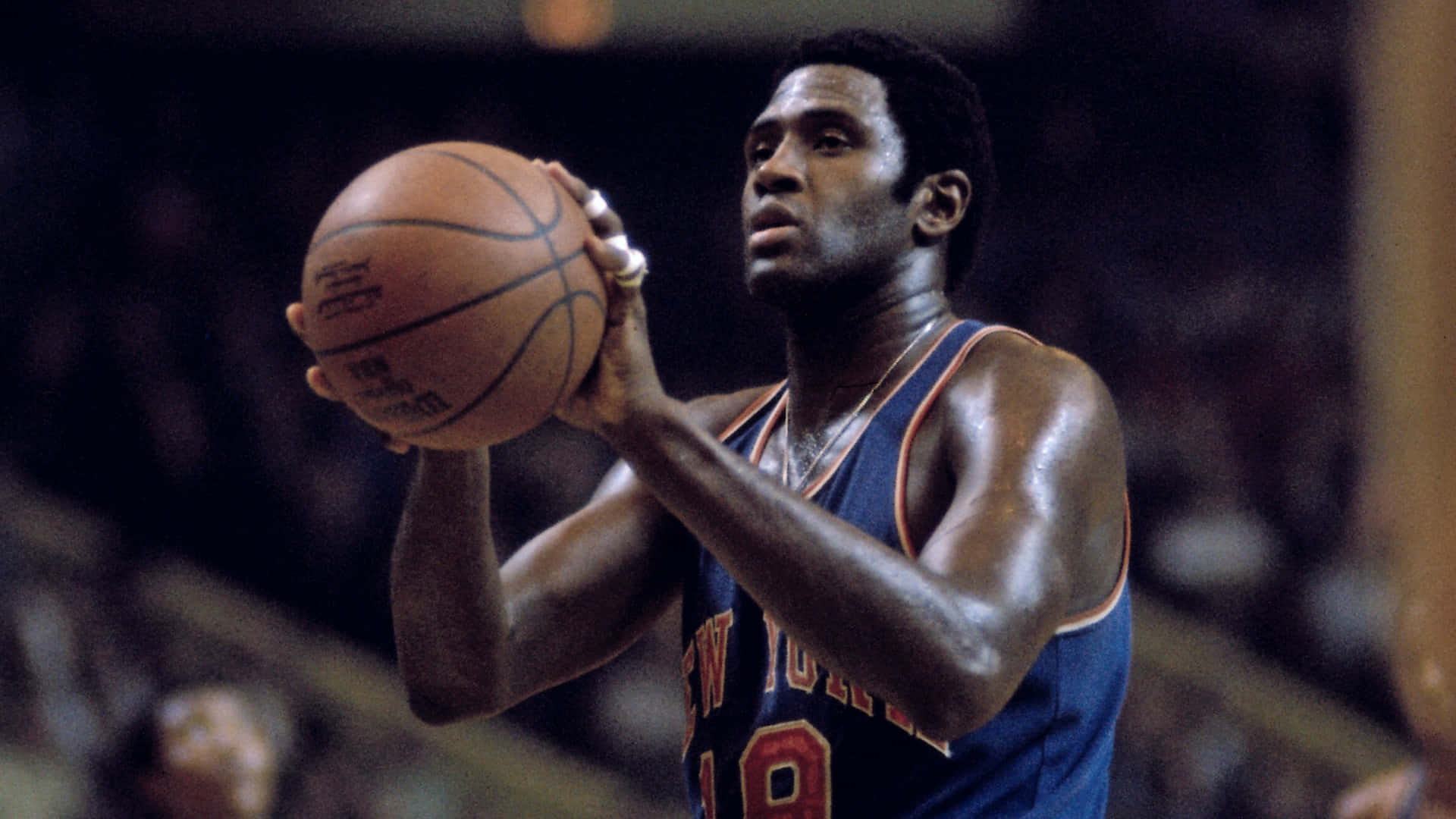Willis Reed Shoots For A Free Throw Wallpaper