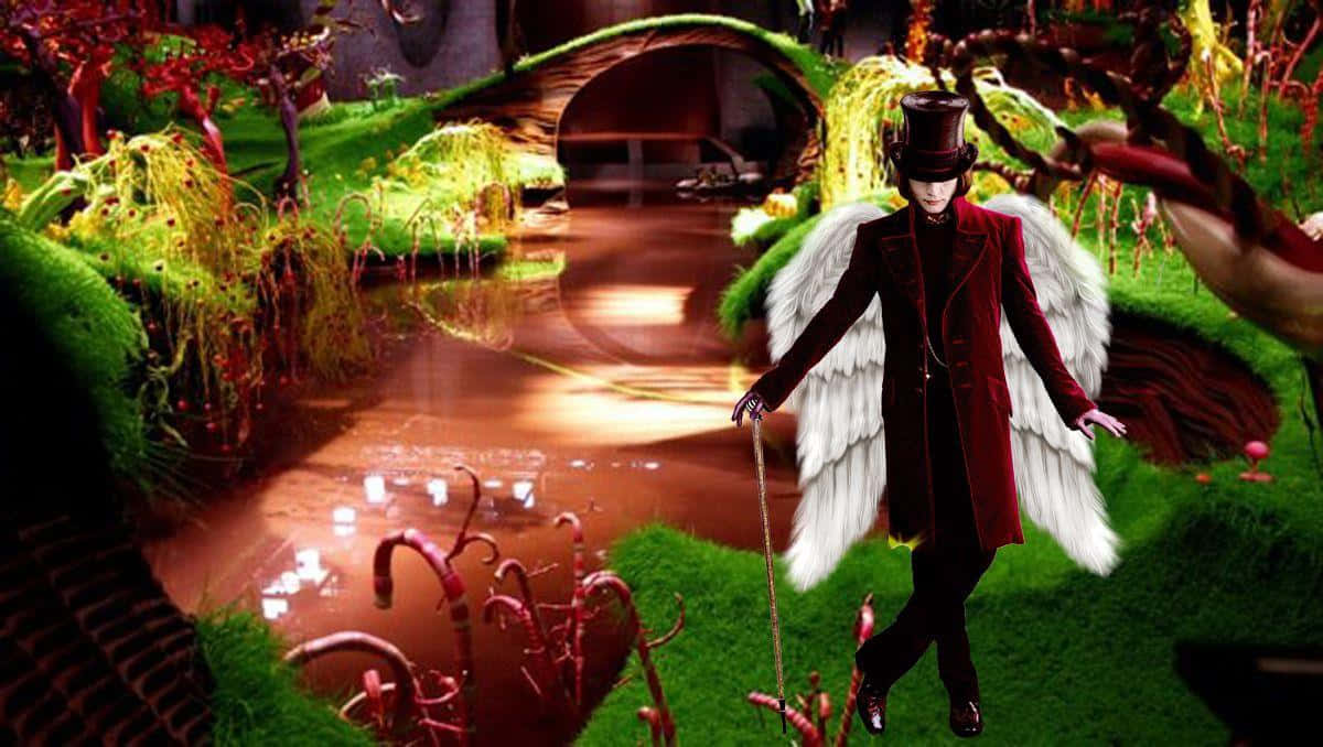Willy Wonka Chocolate River Scene Wallpaper