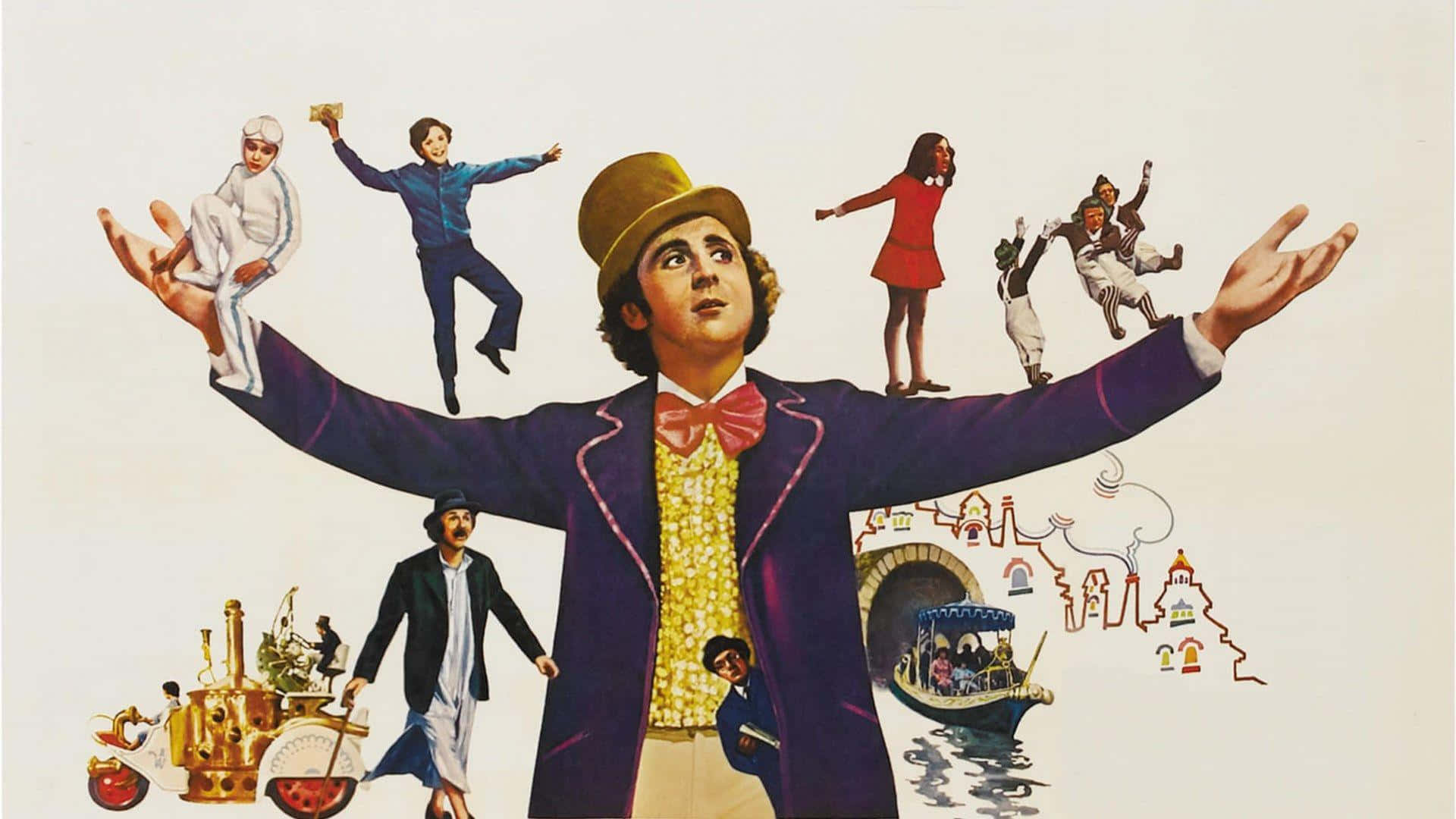 Willy Wonka Classic Movie Artwork Wallpaper