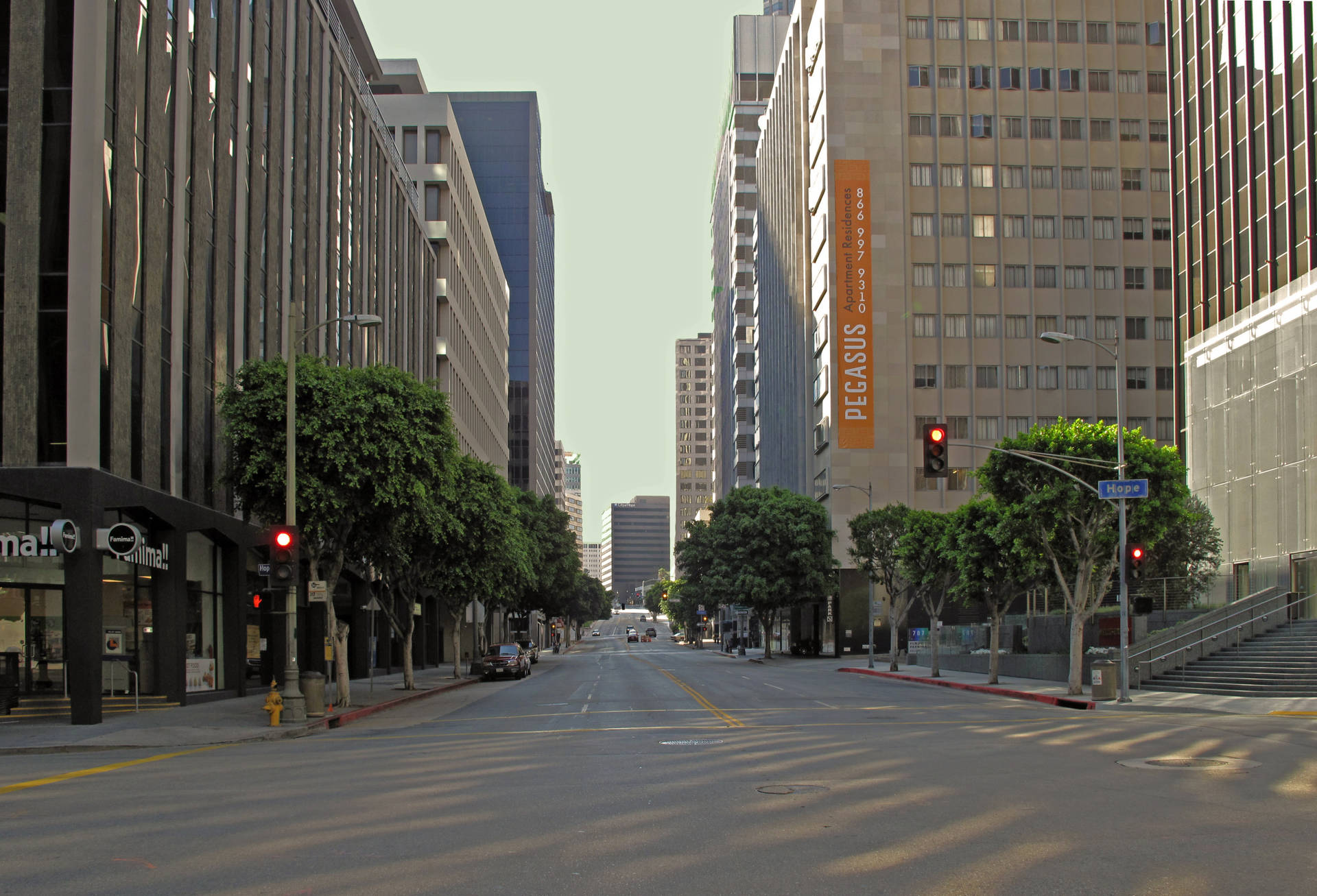 Wilshireboulevard Nel Centro Di Los Angeles Sfondo