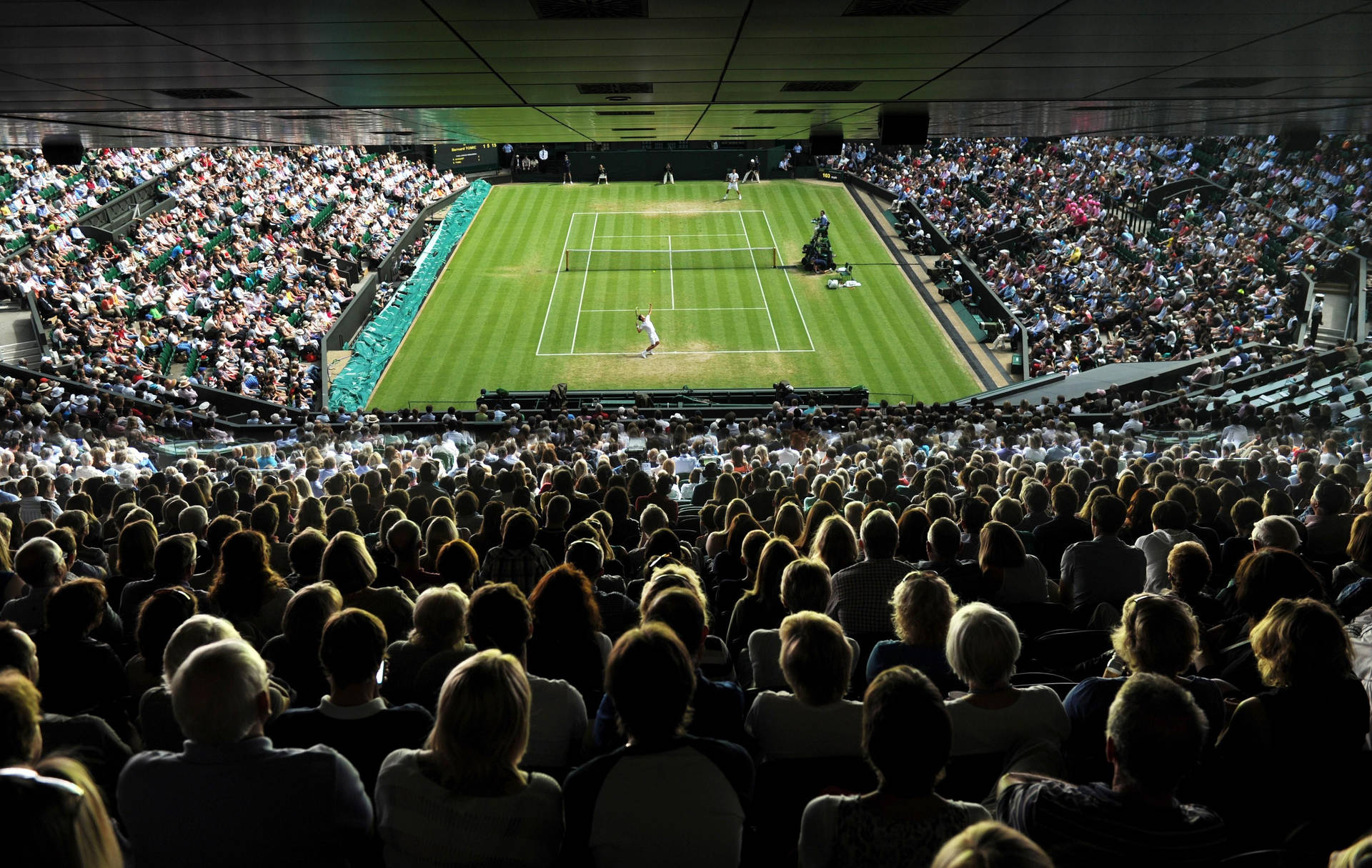 Pontode Vista Da Audiência De Wimbledon Em Papel De Parede Para Computador Ou Celular. Papel de Parede
