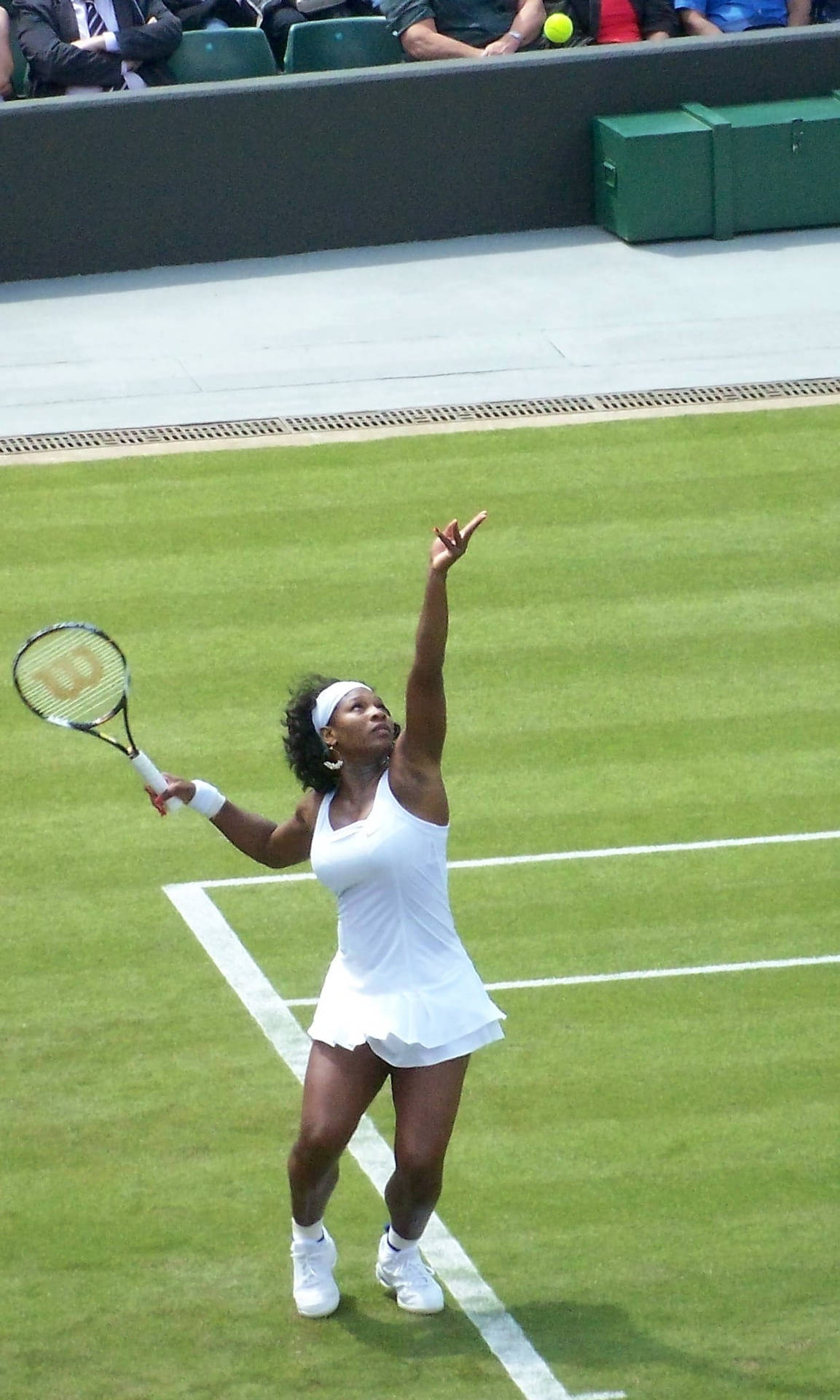 Campeãde Wimbledon, Serena Williams Sacando. Papel de Parede