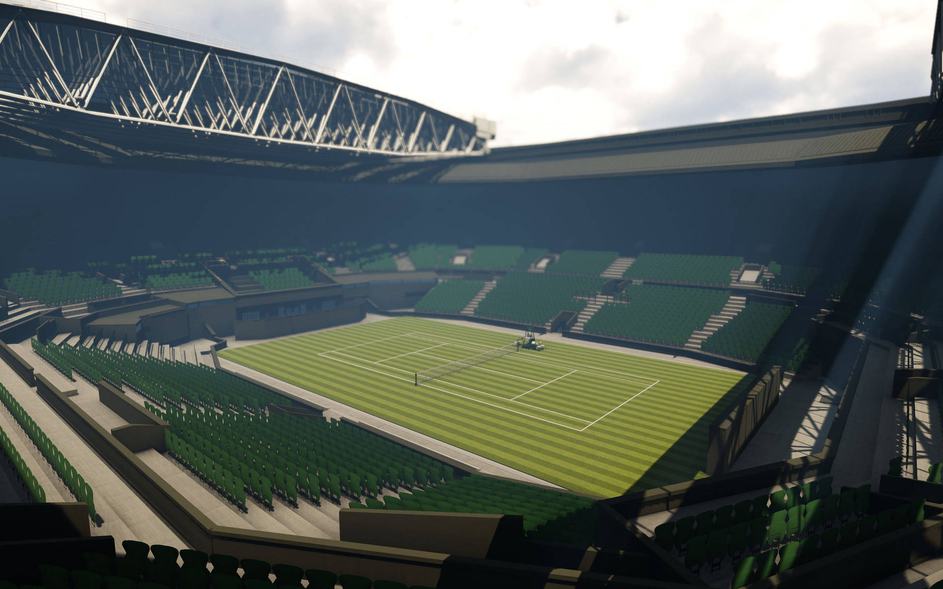 Digitalt Renderede Wimbledon Stadion Knapler. Wallpaper