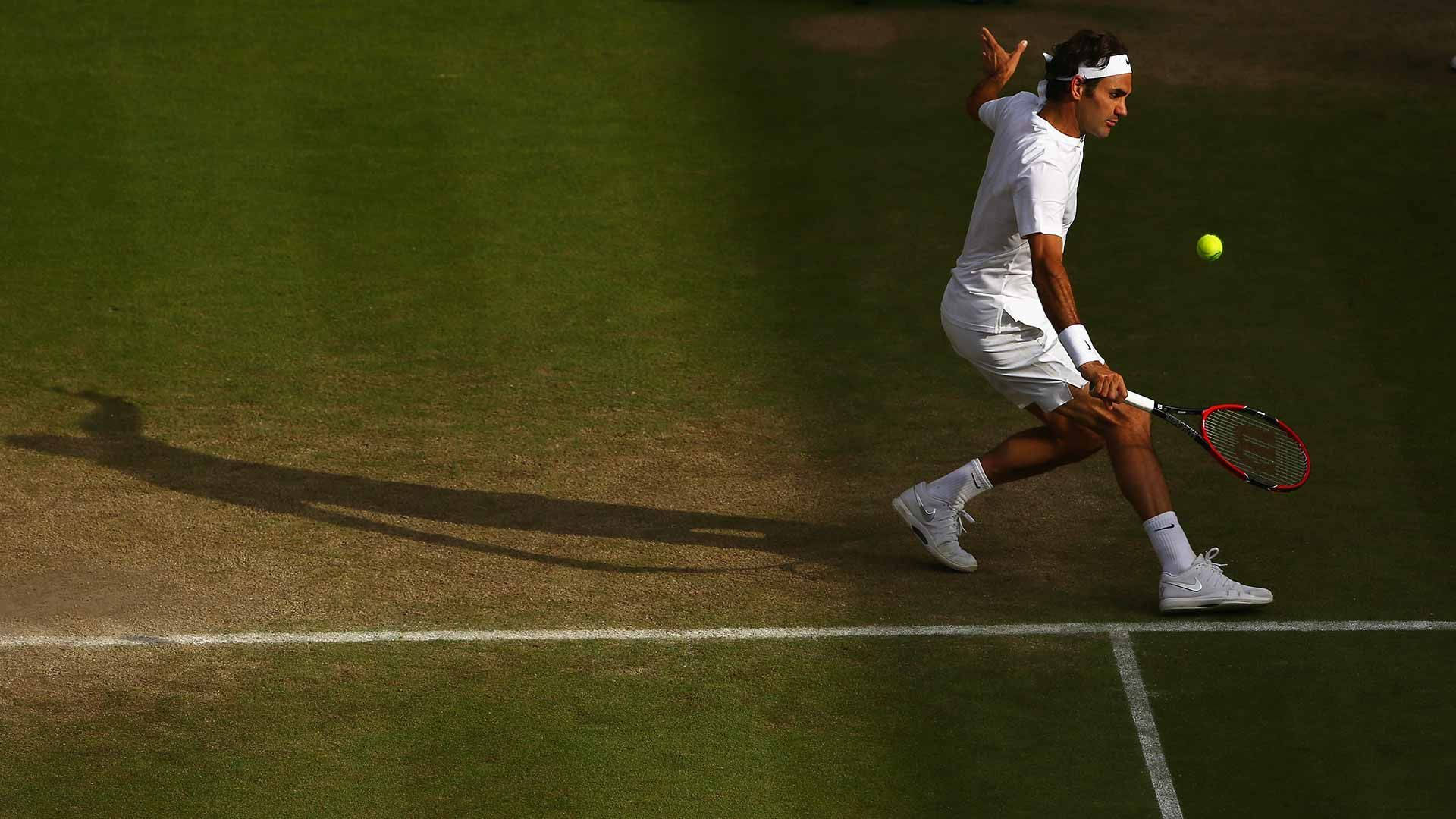 Wimbledon-felt Med Roger Federer Wallpaper