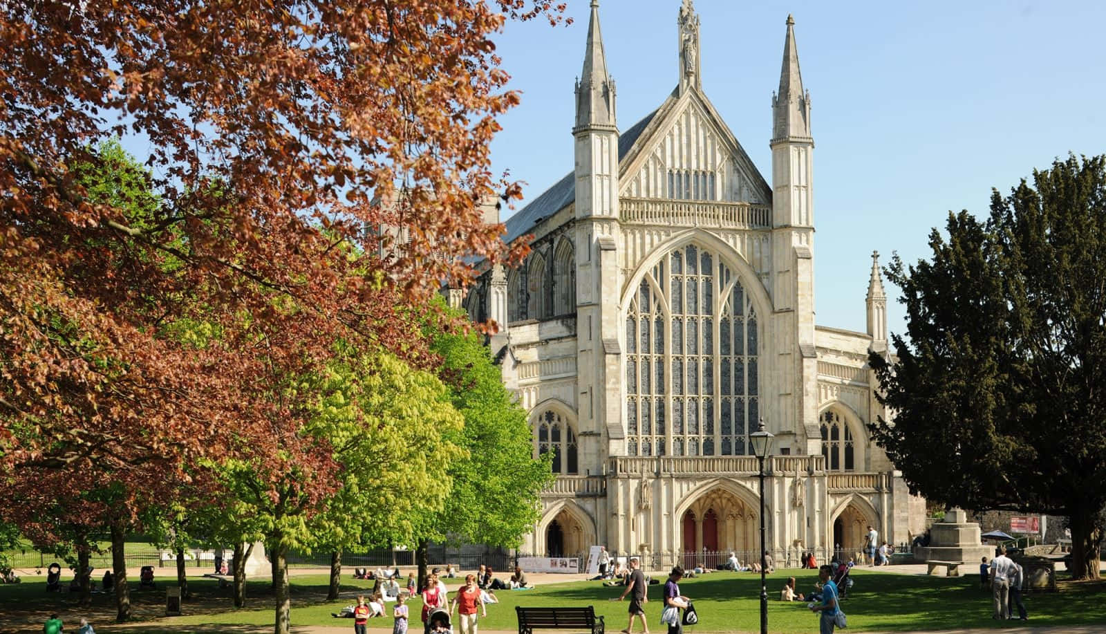 Winchester Cathedral Sunny Day Wallpaper