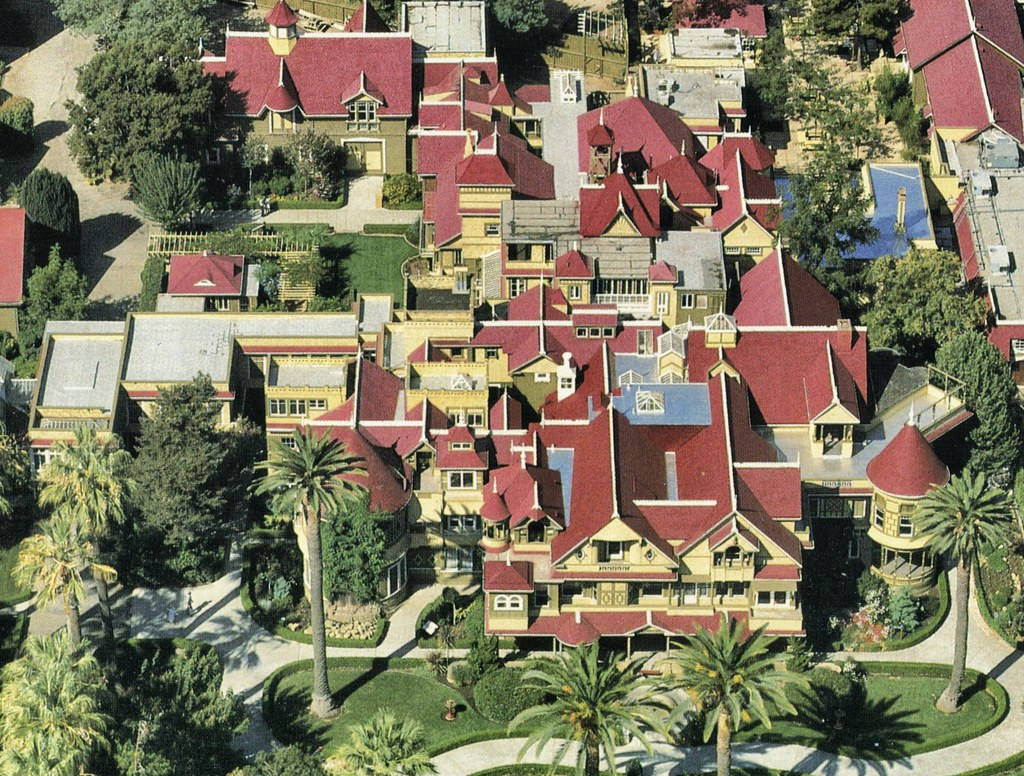 Winchester Mystery House Aerial View Background