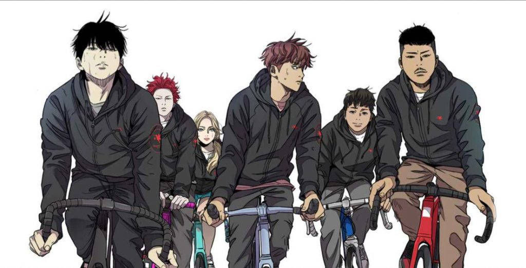 Wind Breaker Characters On Bicycle